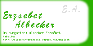 erzsebet albecker business card