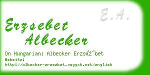 erzsebet albecker business card